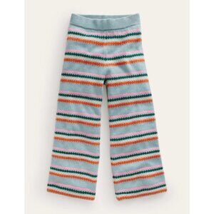 NWT Mini Boden Girls Striped Knit Pants Blue Multicolor 8-9Y
